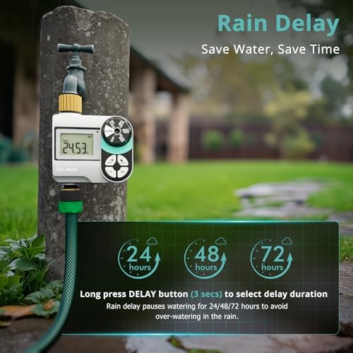 QUOBAS Brass Sprinkler Timer, Programmable Water Hose Timer for Garden Hose