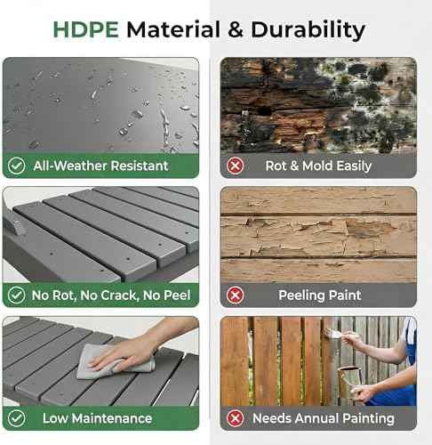 Outdoor Potting Bench with 3 Tier, All-Weather Patio Potting Table with Tool Hooks, HDPE Gardening Table for Backyard, Garden, Grey