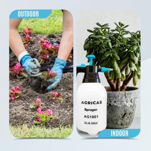 0.5 Gallon Hand Pump Sprayer, 2L Pressure Garden Sprayer, Handheld