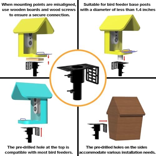 Smart Bird Feeder Pole With Metal Squirrel Baffle,94 Inches Bird House Poles For Outdoors,1-Inch Dia Heavy-Duty Pole For Bird Feeder,Squirrel Proof Baffle with Stainless Steel Spring for Defense.