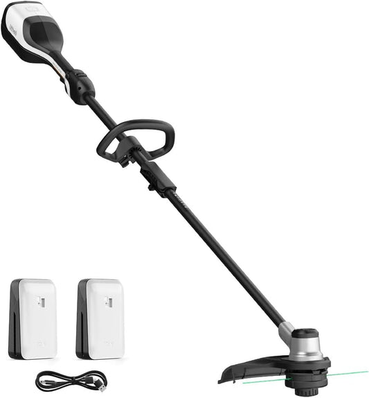 Litheli 2x20V Cordless String Trimmer, 14" Brushless Battery Powered Weed Eater, Electric Weed Wacker with Dual Line Bump Feed, Grass Trimmer for Lawn Care, U20 Series with 2x2.5Ah Batteries.