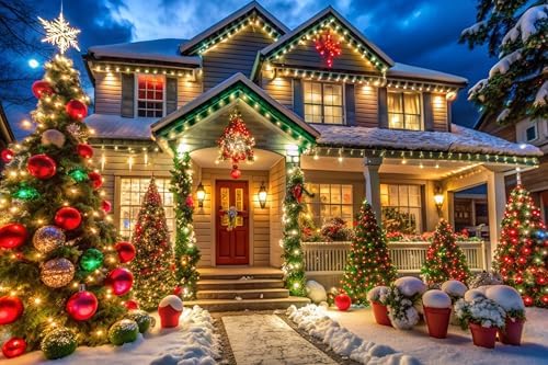 2PK 240LED 95FT Solar Christmas Lights - Outdoor Waterproof, Green Wire Solar Tree Lights with 8 Lighting Modes for Xmas Wedding Party Decorations (Red White)