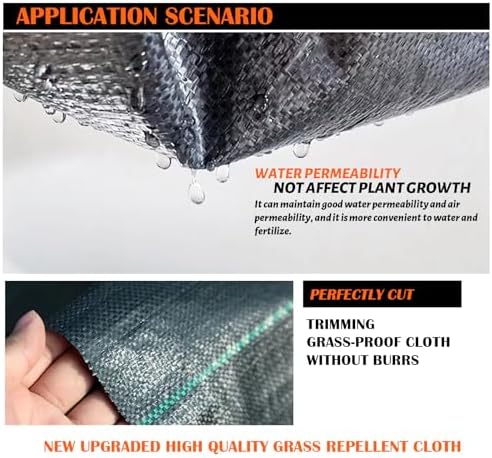 3Size Weed Barrier Landscape Fabric Heavy Duty Woven Ground Cover Weed Cloth Geotextile Fabric Driveway Fabric (3x50FT)