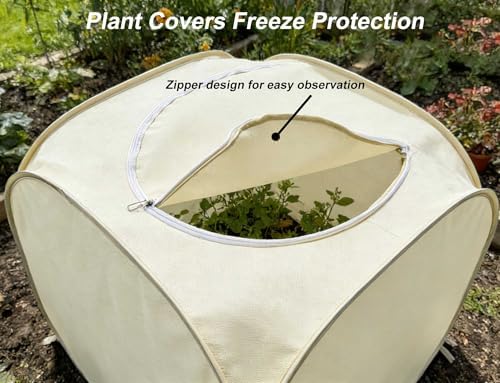 2 Pack Plant Freeze Protection Covers, Winter Shrub Frost Protection