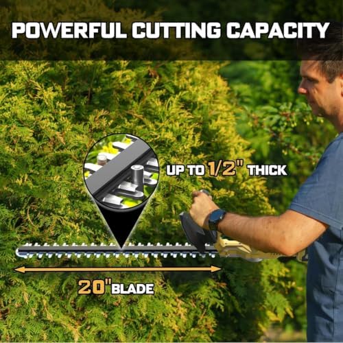 Hedge Trimmer Cordless for Dewalt 20V MAX Battery (No Battery), 22 inch Electric Bush Shrub Edge Trimmer, Brushless Motor, Powerful & Lightweight, 4.4LBS