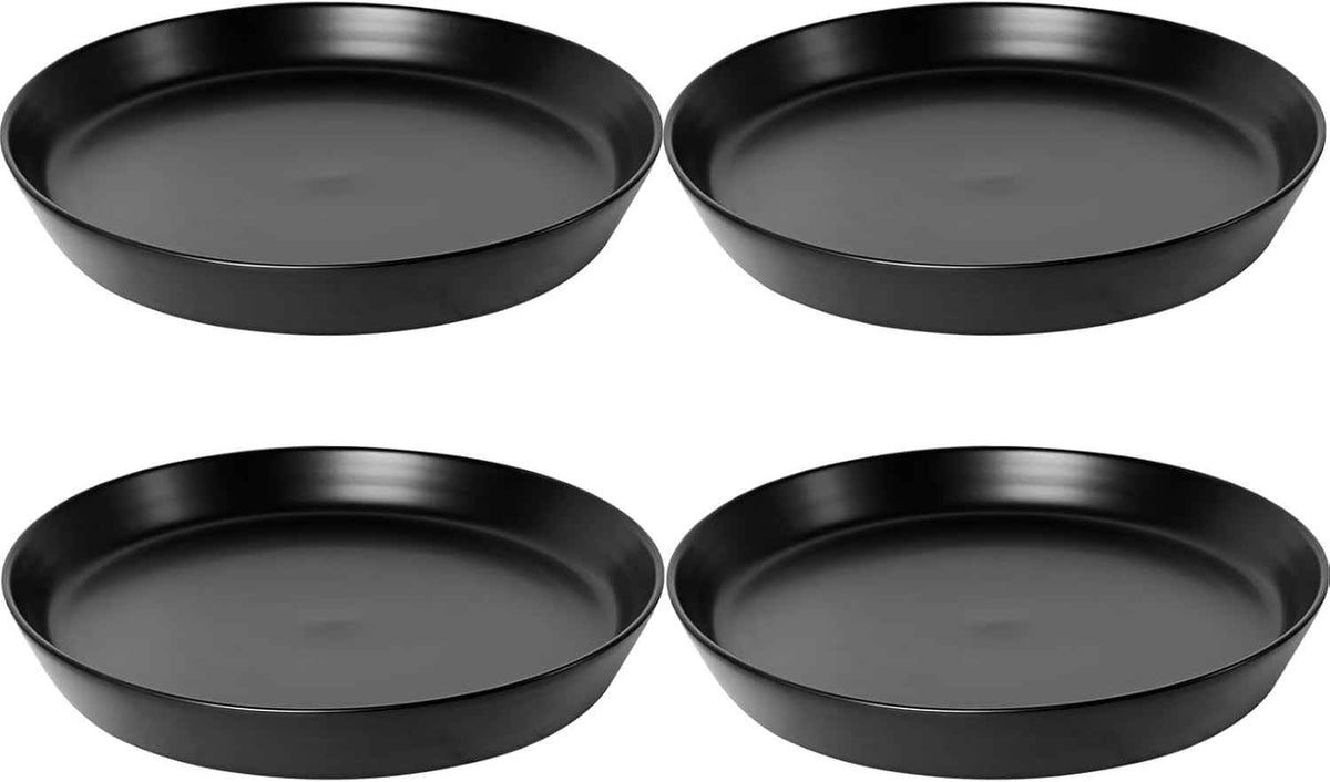 4 Pack of Plant Saucer, 5 inch Glazed Ceramic Plant Tray, Deep Drainage Tray for 4 Inch Flower Pot,Plant Dish Plate to Catch Water for Indoor & Outdoor