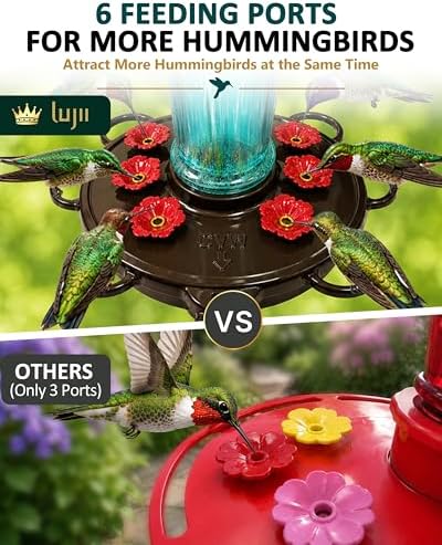 LUJII Smart Hummingbird Feeder with Camera for Outdoor Hanging, Hand