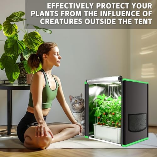 Small Grow Tent for Indoor Plant, 20"x14"x22" (Black(Open-Bottom))