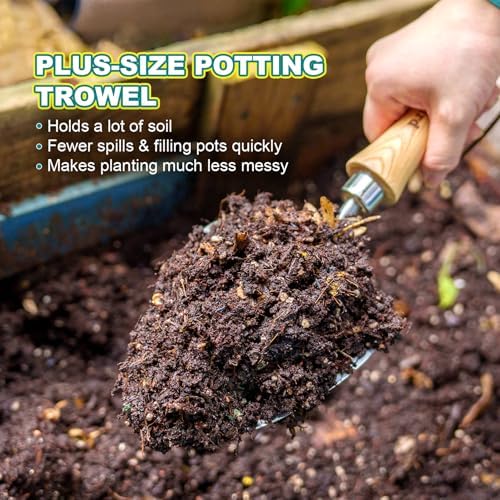 Berry&Bird Potting Trowel, Oversized Garden Hand Shovel with Sharp