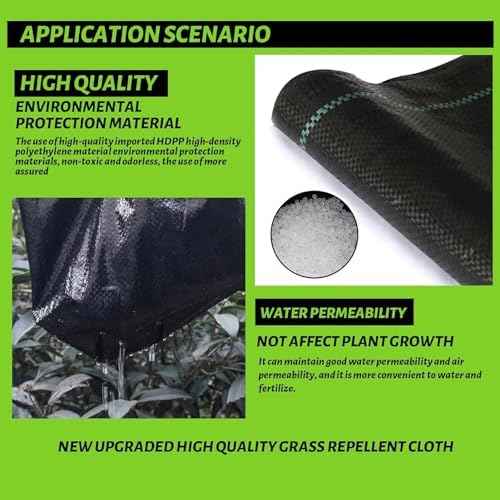 6x300FT Weed Barrier Landscape Fabric Heavy Duty, 3.2oz Durable Geotextile Fabric, Weed Block Gardening Ground Cover Mat, Weed Control Garden Cloth for Landscaping, French Drains, Yard Driveway
