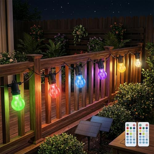 Auroraworld 48FT Commercial Outdoor String Lights RGB - Dimmable