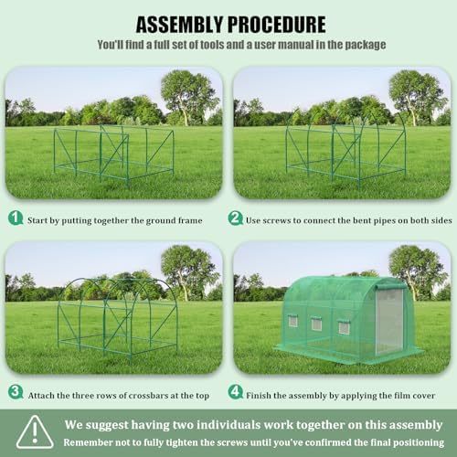 10x7x7 ft Greenhouse, Outdoor Walk-in GreenHouses with Screen Windows and Dual Zippered Door, Portable Waterproof Green Houses Tent for Outside Heavy Duty with Reinforced Frame #2