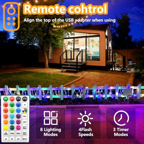 LED Rope Lights Indoor with USB Powered, 66ft 200 LED String Lights