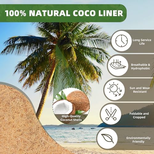 24 inch Coco Liners Trough 3 Pack for Window Boxes Planters, Coconut