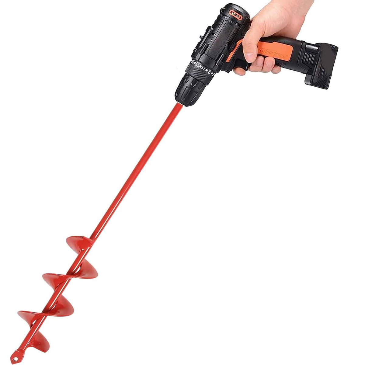 TCBWFY Auger Drill Bit for Planting 1.6x16.5inch Extended Length Garden Auger Spiral Drill Bit for Planting Bulbs Flowers,Post Hole Digger for 3/8”Hex Drill
