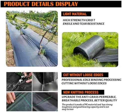 3Size Weed Barrier Landscape Fabric Heavy Duty Woven Ground Cover Weed Cloth Geotextile Fabric Driveway Fabric (3x50FT)