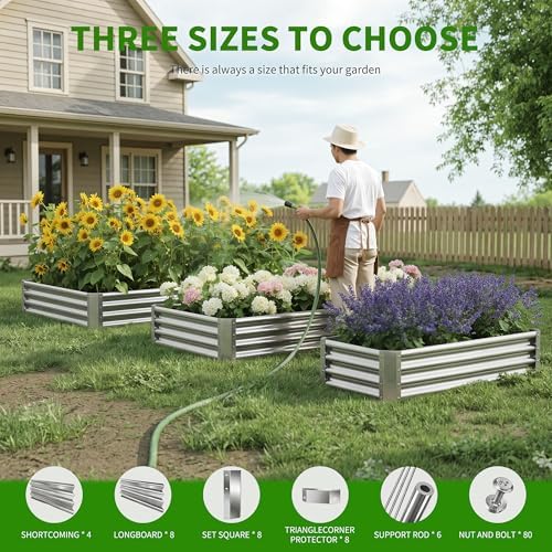 Galvanized Raised Garden Bed,Outdoor Planter Box Metal Patio Kit