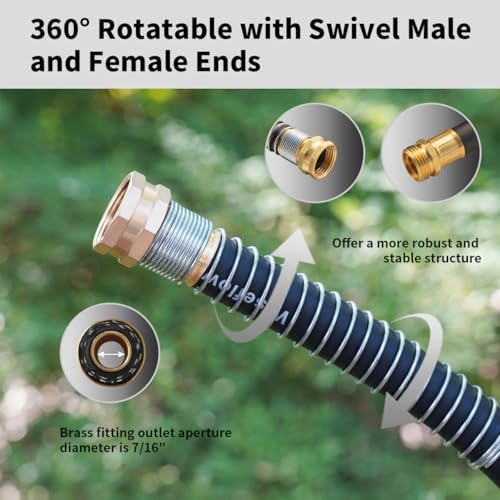Wiseflow Leader Hose 3FT x 5/8" Heavy Duty Water Hose with Brass Male