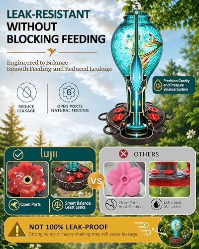 LUJII Smart Hummingbird Feeder with Camera for Outdoor Hanging, Hand