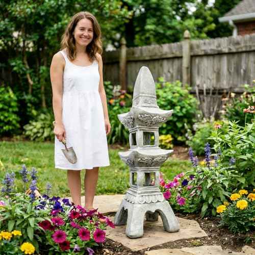 35.5-Inch Zen Pagoda Garden Lantern