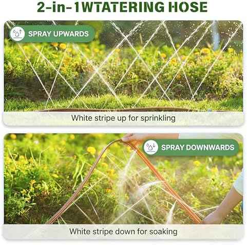Sprinkler Hose with Holes 50 FT, Flat Sprinkler Soaker Hoses for Garden