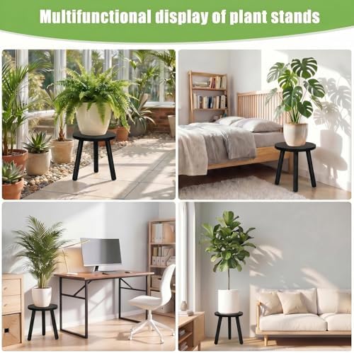Wood Plant Stands Indoor, Black Plant Stand Modern Plant Table for