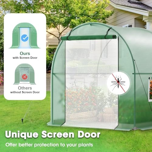 Walk-in Greenhouse, 10x7x7 FT Heavy Duty Tunnel Green House for