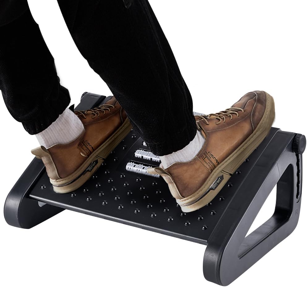 6-Level Adjustable Footrest with Massage Roller - Field & Nook