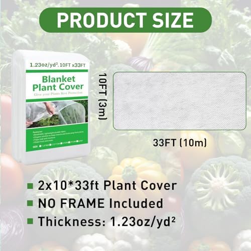 2 Pack Plant Covers Freeze Protection 10ft x 33ft Frost Cloth Plant Cover