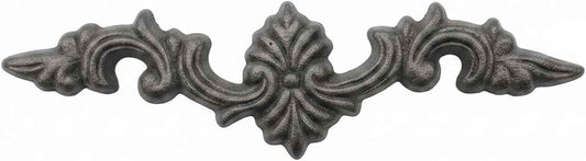 Cast Iron Gate Ornament, European Style Decorative Fitting for Fences & Railings, 6.4 x 2.5 Inch, Dark Gray