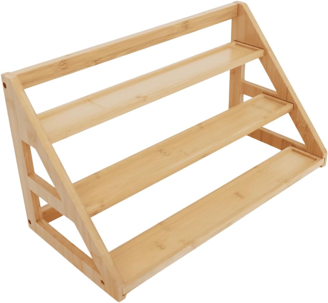17.5-Inch Bamboo Tiered Spice Rack Organizer - Field & Nook