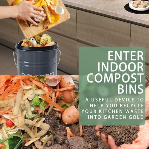 Vipush Compost Bin Kitchen Countertop Composter with lid – Small