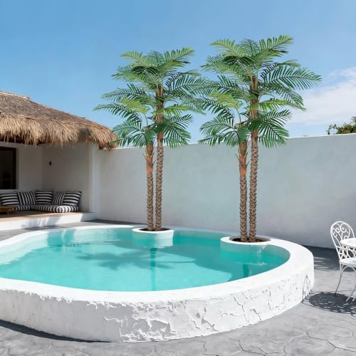 8FT Artificial Palm Trees for Outdoors UV-Resistant Large Silk Fake Plants
