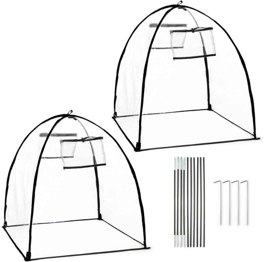 Plant Covers Freeze Protection, Clear Outdoor Garden Frost Cover, Plant Protectors from Animals, Garden cloches for Plants, Potted Fruit min Greenhouse(Transparent,2-Pack)