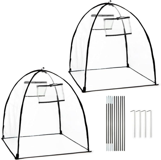 Plant Covers Freeze Protection, Outdoor Garden Frost Cover, Plant Covers from Animals, garden cloches for plants, Reusable Shrub Small Greenhouse, Potted Fruit Pest Protector Large(Transparent,2-Pack)