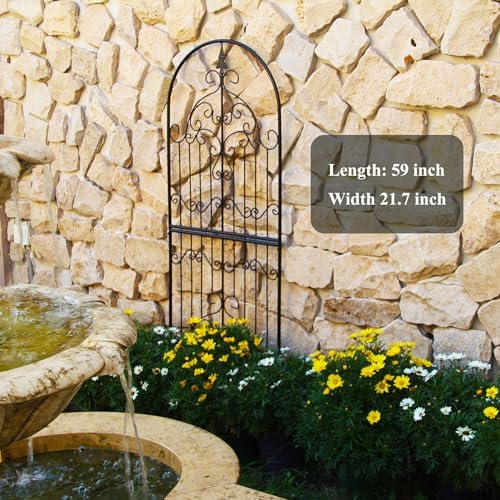 Garden Trellis for Climbing Plants 59" H x 21.6" W Metal Unique Design