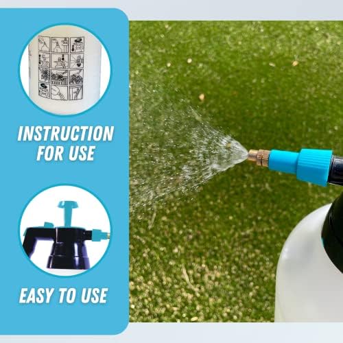 0.5 Gallon Hand Pump Sprayer, 2L Pressure Garden Sprayer, Handheld