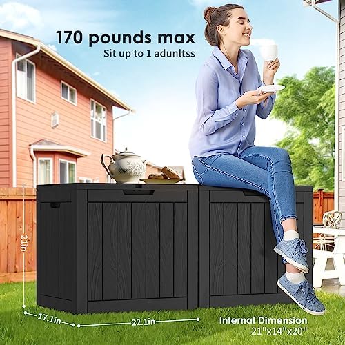 DRATO Deck Boxes, 30 Gallon Outdoor Storage Box for Patio Cushion