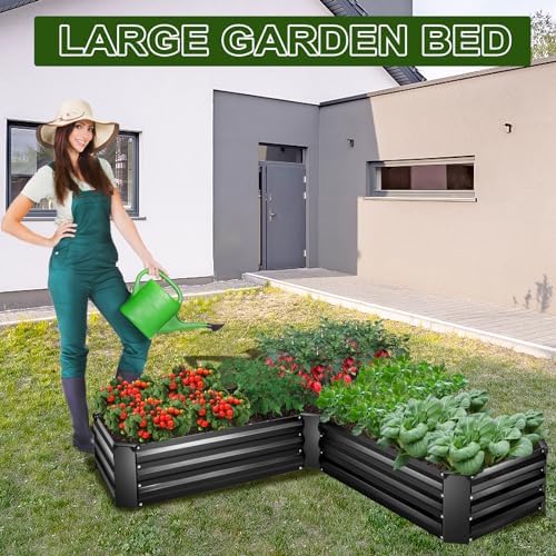 5 x 5 x 1 Ft Galvanized Metal Raised Garden Bed Large Planter Tall