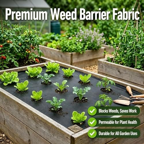 6ft x 300ft Weed Barrier Fabric, Heavy Duty Landscape Fabric