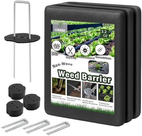 Non-Woven Thick Weed Barrier Fabric 3FT x 32FT, 3.2 oz Heavy Duty Weed Barrier Landscape Fabric, Ground Cover for Superior Weed Control, Easy Setup for Gardens, Landscaping, Flower Beds