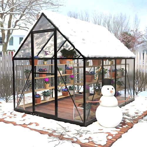 6x6FT Small Green House for Outside, Heavy Duty Polycarbonate Greenhouse Kit with Window, Walk-in Mini Garden House, Ideal Winter Greenhouses for Backyard Outdoor Indoor