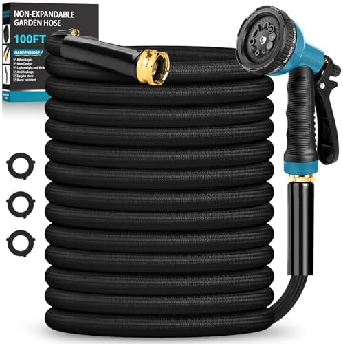 Garden Hose 100FT Non-Expanding, Lightweight Hose With 10-Function