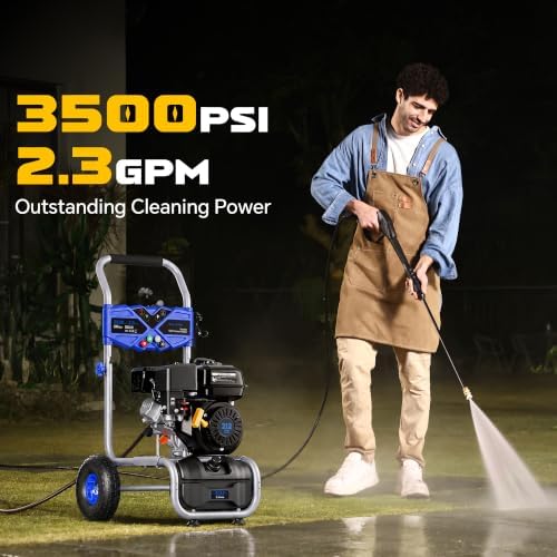 3500 PSI Gas Pressure Washer, 2.3 GPM Gas Power Washer with 212CC