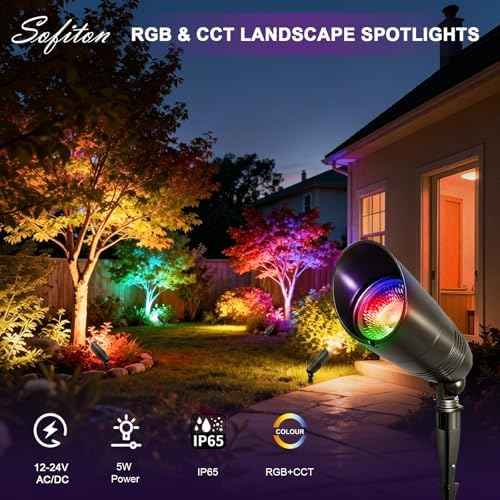 Outdoor Landscape Spotlights with RGB+CCT Color Changing