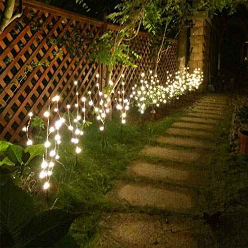 Set of 2 3PK 30" Brown Lighted Twig Stakes 120 Warm White Pathway Light for Outdoor and Indoor (Vase Excluded)