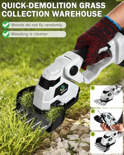 Cordless Hedge Trimmer,Cordless Grass Shears,2-in-1 Bush