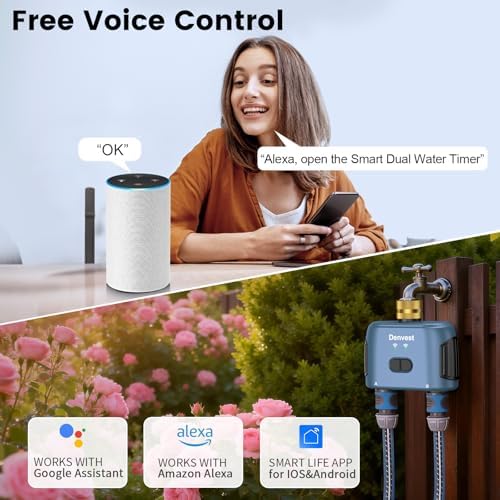 WiFi Water Timer for Garden Hose with Brass Inlet,Smart Hose Timer