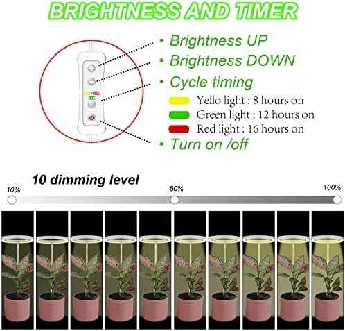 Plant Grow Light,yadoker LED Growing Light Full Spectrum for Indoor Plants,Height Adjustable, Automatic Timer, 5V Low Safe Voltage,Idea for Large Plant Light, 2 Pack