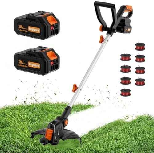 20V 12" Cordless String Trimmer, Electric Weed Wacker & Edger